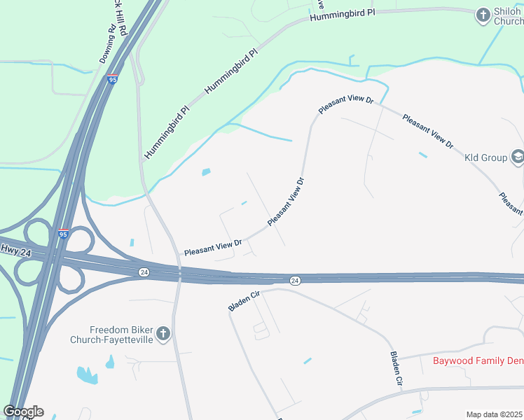 map of restaurants, bars, coffee shops, grocery stores, and more near 505 Kivett Court in Fayetteville