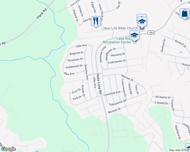 map of restaurants, bars, coffee shops, grocery stores, and more near 1911 Ellie Avenue in Fayetteville