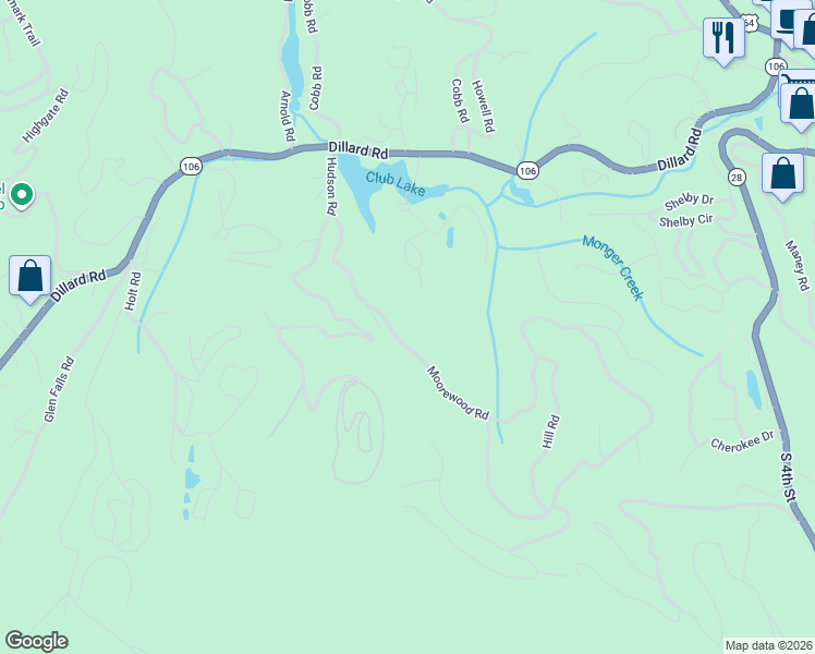 map of restaurants, bars, coffee shops, grocery stores, and more near 400 Moorewood Road in Highlands