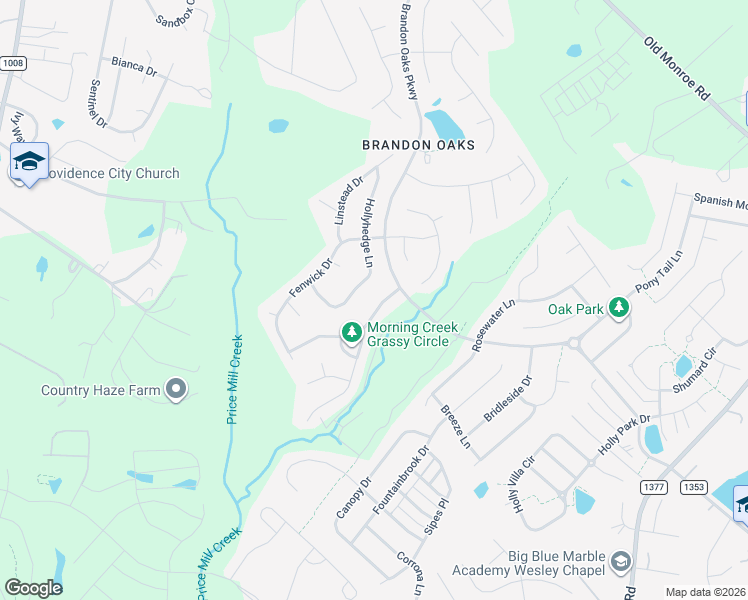 map of restaurants, bars, coffee shops, grocery stores, and more near 1013 Farmingham Lane in Indian Trail