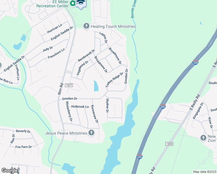map of restaurants, bars, coffee shops, grocery stores, and more near 804 Turkey Ridge Drive in Fayetteville