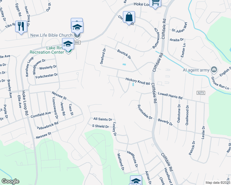 map of restaurants, bars, coffee shops, grocery stores, and more near 1845 Gentle Bend Way in Fayetteville