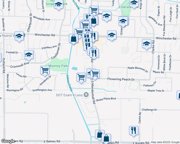 map of restaurants, bars, coffee shops, grocery stores, and more near 3793 Station Way in Memphis