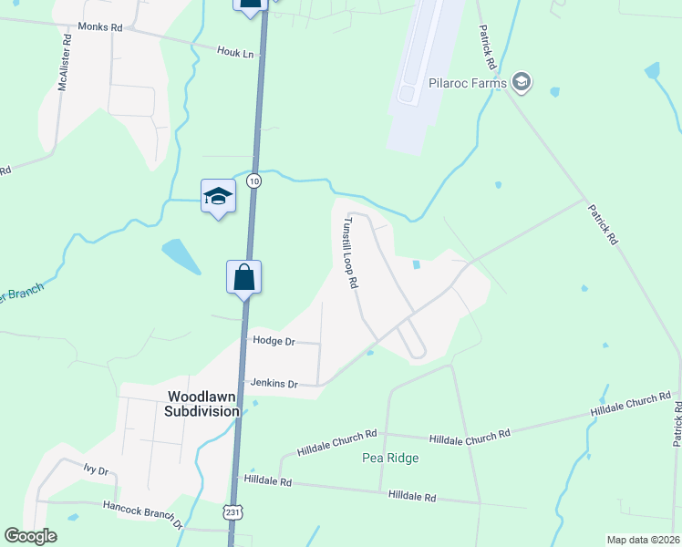 map of restaurants, bars, coffee shops, grocery stores, and more near 23 Tunstill Loop Road in Fayetteville