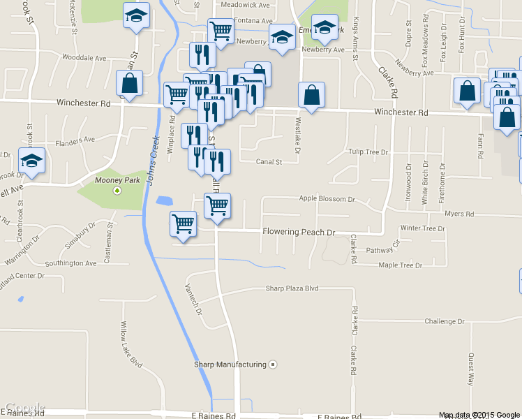 map of restaurants, bars, coffee shops, grocery stores, and more near 3791 Jasmine Drive in Memphis