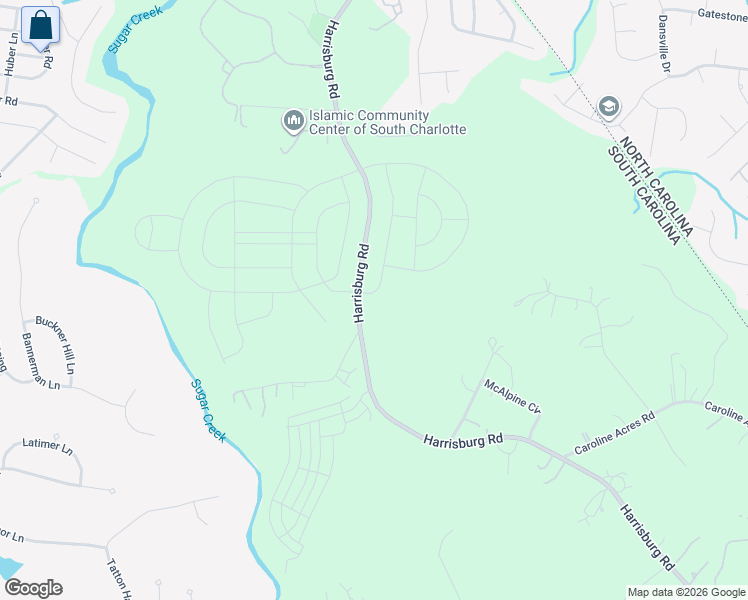 map of restaurants, bars, coffee shops, grocery stores, and more near 11656 Harrisburg Road in Indian Land