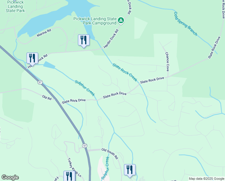 map of restaurants, bars, coffee shops, grocery stores, and more near 475 Slate Rock Drive in Counce
