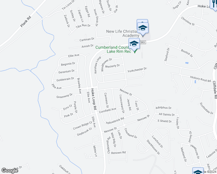 map of restaurants, bars, coffee shops, grocery stores, and more near 5828 Nessee Street in Fayetteville