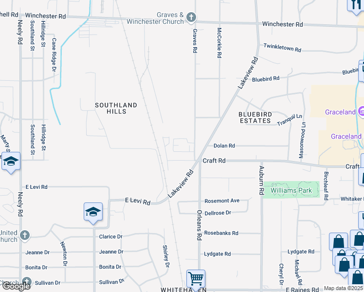 map of restaurants, bars, coffee shops, grocery stores, and more near 680 Woodstone Circle in Memphis