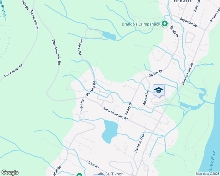 map of restaurants, bars, coffee shops, grocery stores, and more near 3437 Cagle Road in Chattanooga