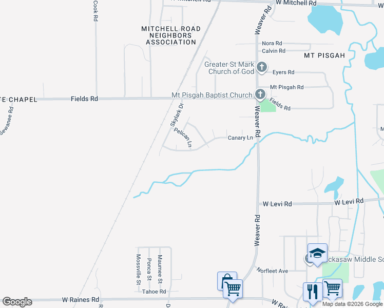 map of restaurants, bars, coffee shops, grocery stores, and more near 1137 Canary Lane in Memphis
