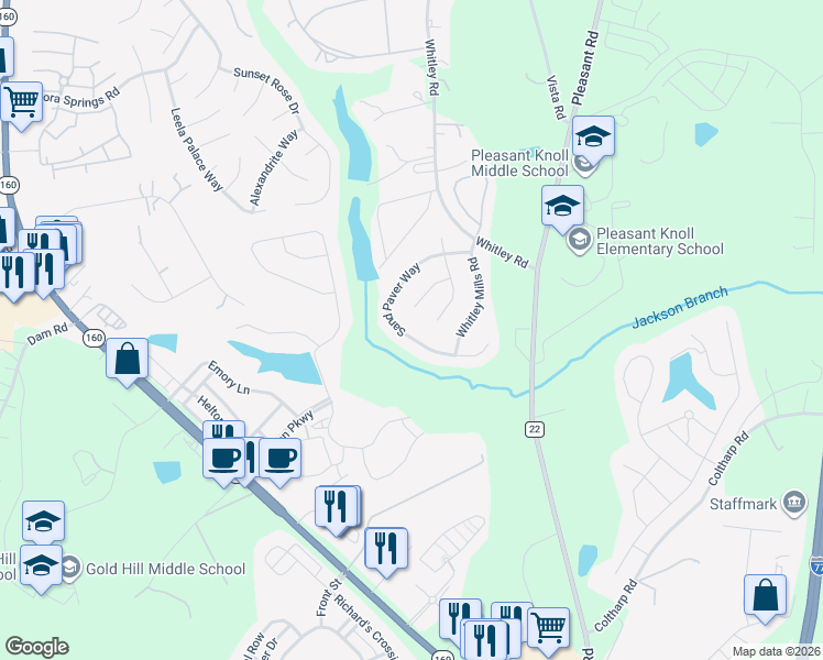 map of restaurants, bars, coffee shops, grocery stores, and more near 317 Sand Paver Way in Fort Mill