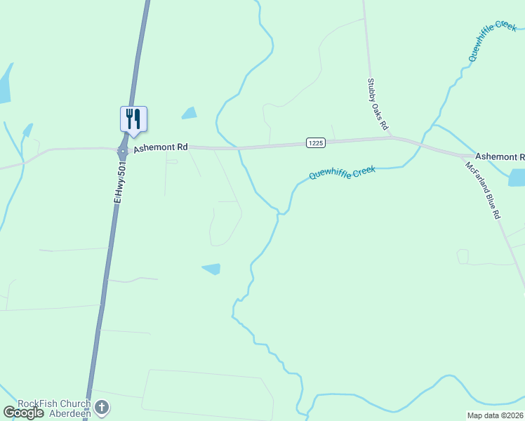 map of restaurants, bars, coffee shops, grocery stores, and more near 319 John Brown Road in Raeford