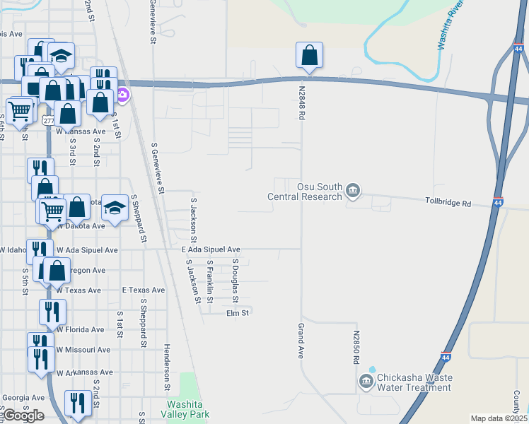 map of restaurants, bars, coffee shops, grocery stores, and more near in Chickasha