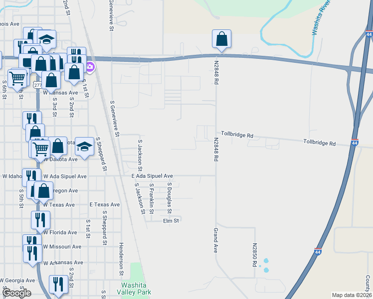 map of restaurants, bars, coffee shops, grocery stores, and more near in Chickasha