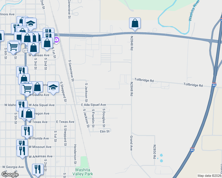 map of restaurants, bars, coffee shops, grocery stores, and more near in Chickasha