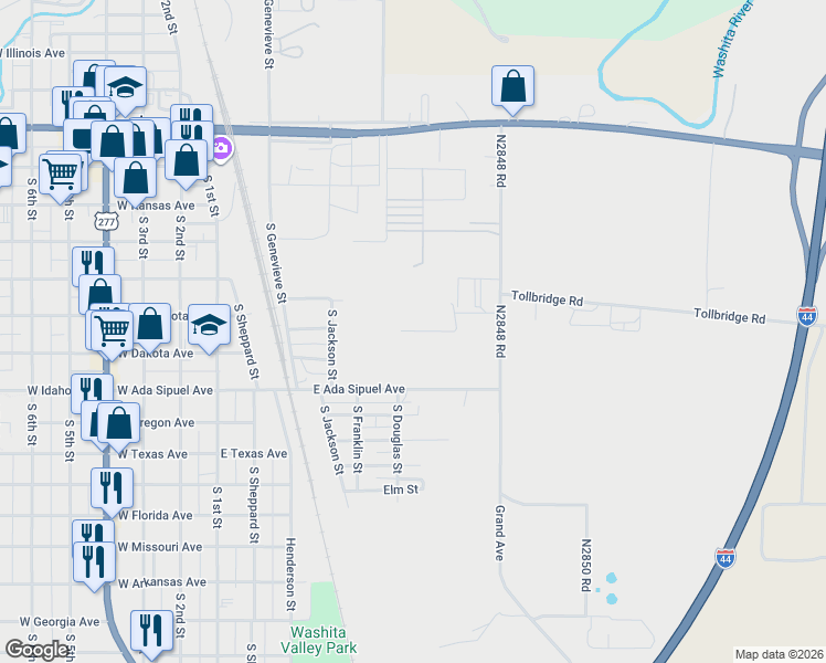 map of restaurants, bars, coffee shops, grocery stores, and more near in Chickasha