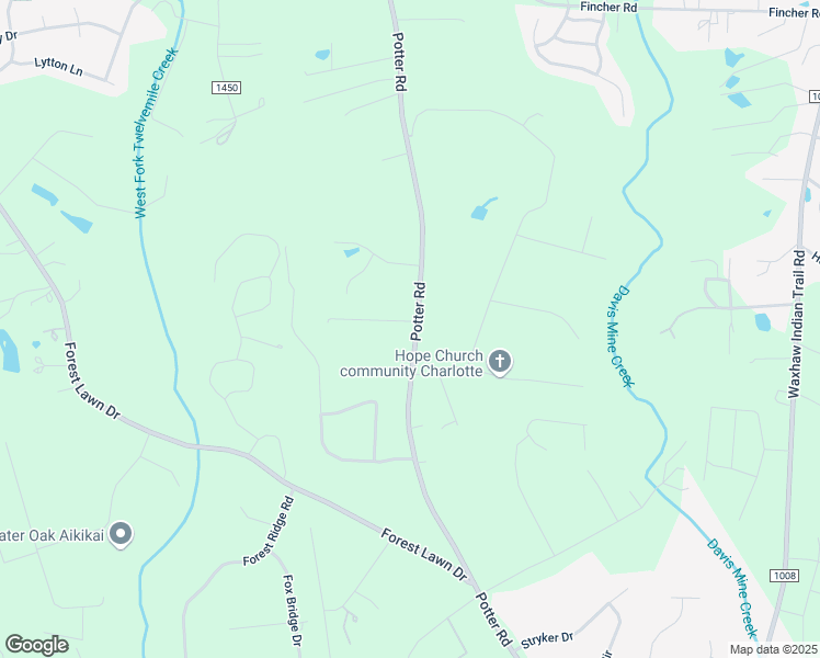 map of restaurants, bars, coffee shops, grocery stores, and more near 7005 Potter Road in Matthews