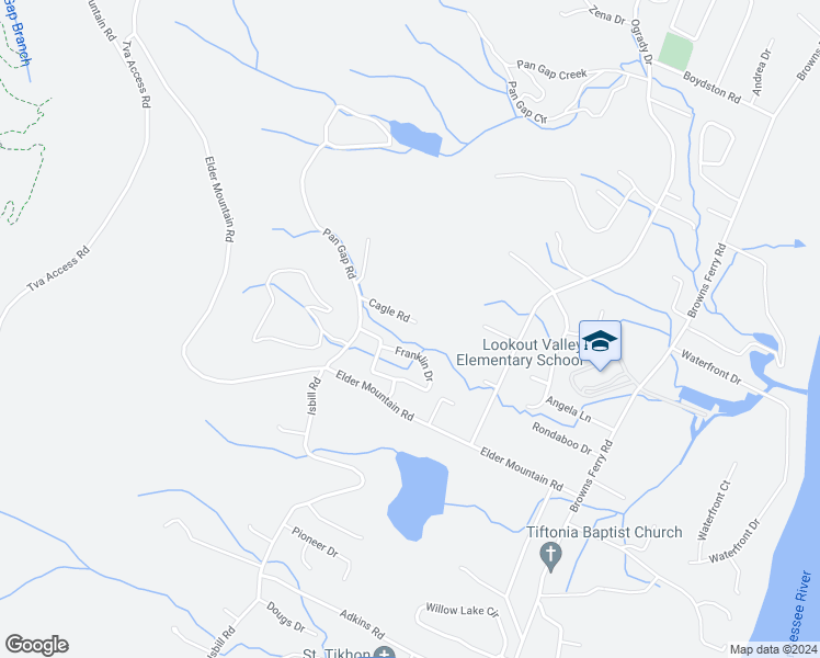 map of restaurants, bars, coffee shops, grocery stores, and more near 3439 Cagle Road in Chattanooga
