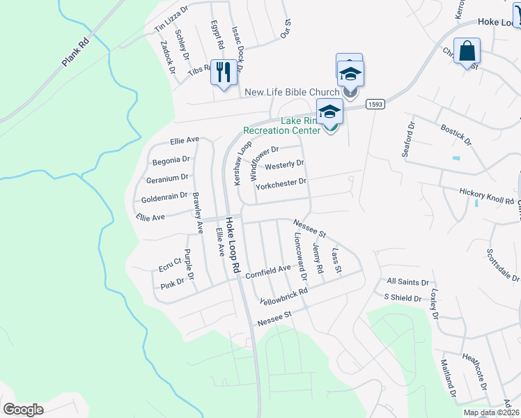 map of restaurants, bars, coffee shops, grocery stores, and more near 1433 Kershaw Loop in Fayetteville
