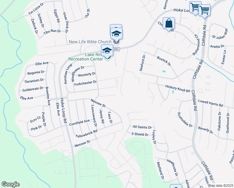 map of restaurants, bars, coffee shops, grocery stores, and more near 5704 Scarecrow Court in Fayetteville