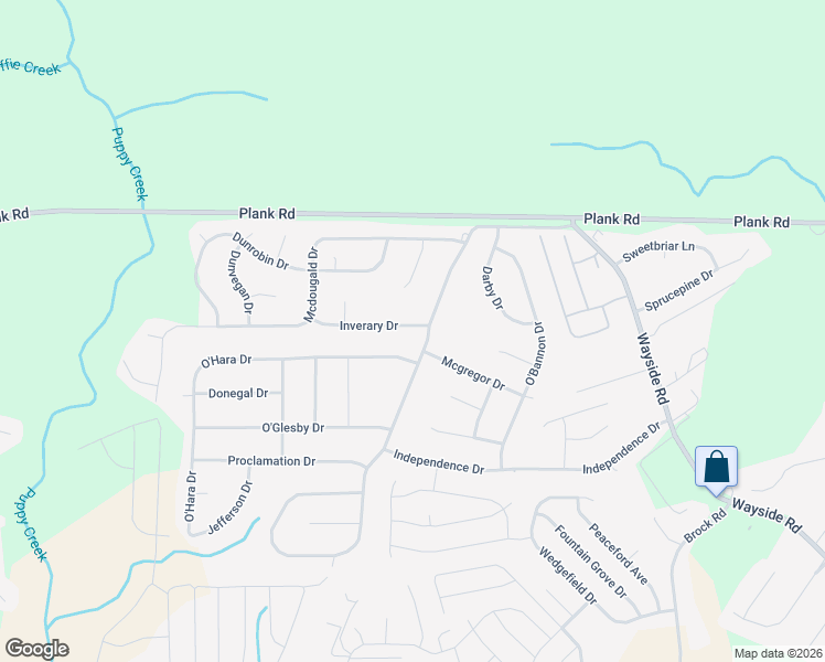 map of restaurants, bars, coffee shops, grocery stores, and more near 526 Inverary Drive in Raeford