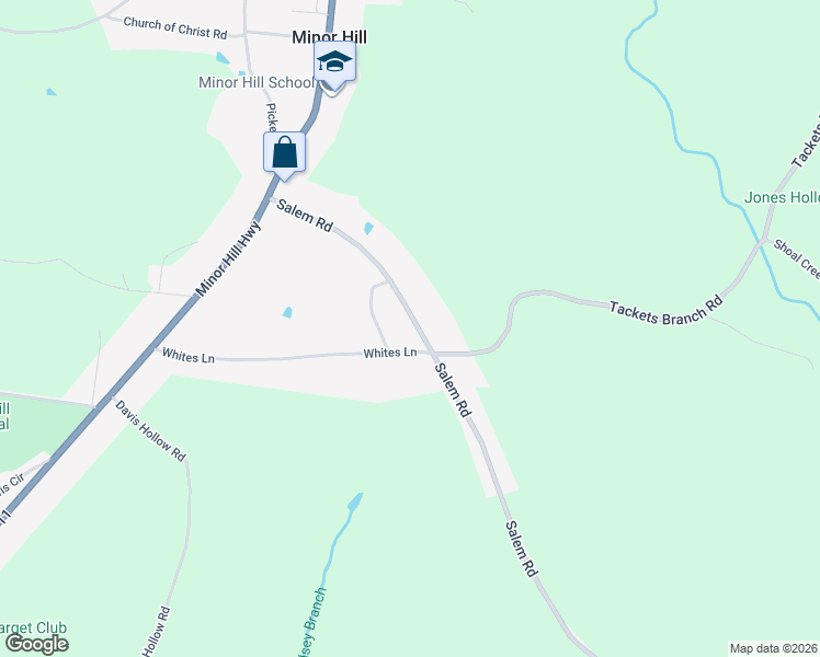 map of restaurants, bars, coffee shops, grocery stores, and more near 536 Salem Road in Minor Hill