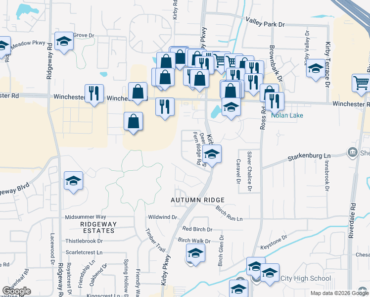 map of restaurants, bars, coffee shops, grocery stores, and more near 6526 Hart Cove in Memphis