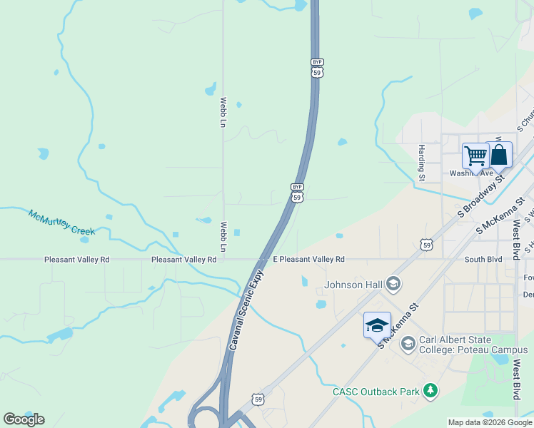 map of restaurants, bars, coffee shops, grocery stores, and more near 110 Brandon Lane in Poteau