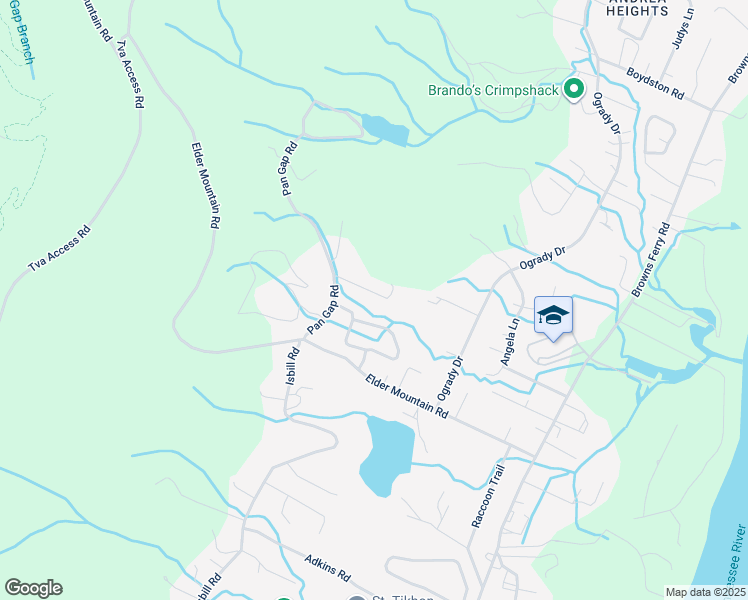 map of restaurants, bars, coffee shops, grocery stores, and more near 3443 Cagle Road in Chattanooga