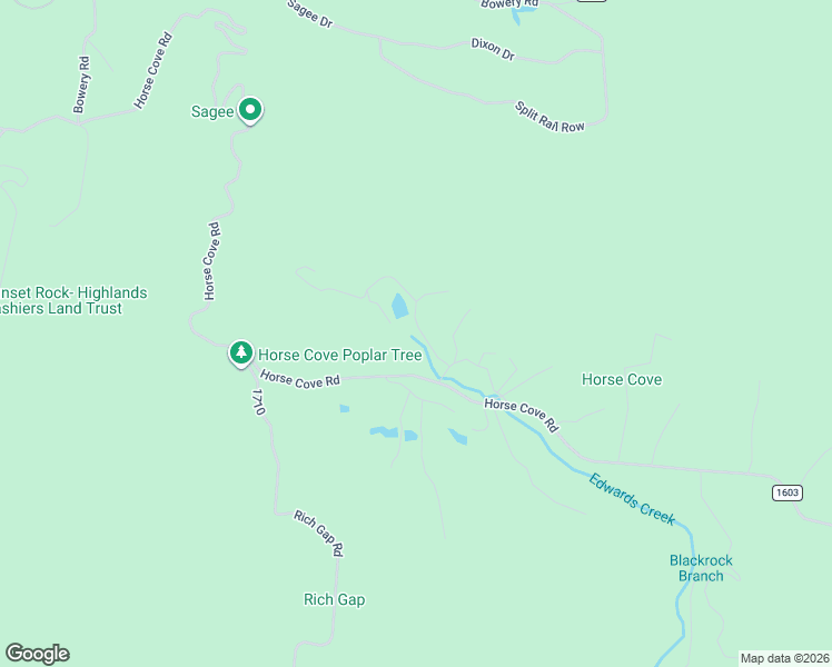 map of restaurants, bars, coffee shops, grocery stores, and more near 107 Edwards Creek Road in Highlands