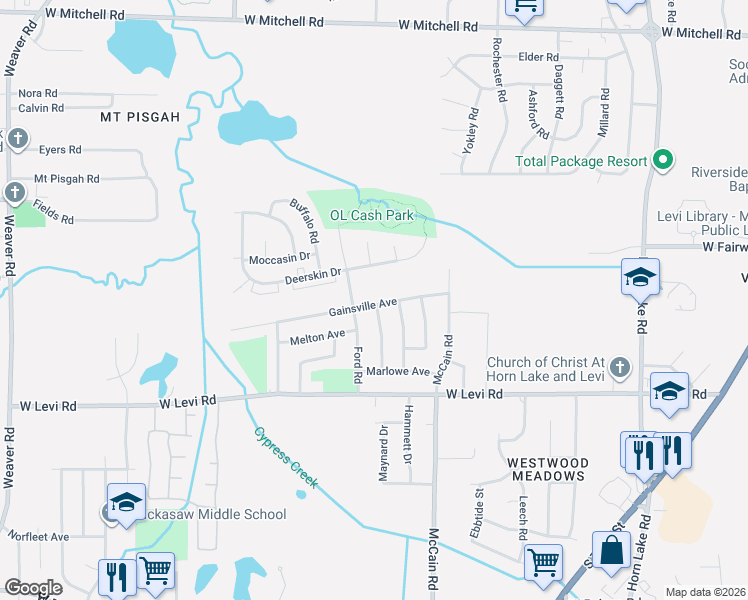 map of restaurants, bars, coffee shops, grocery stores, and more near 502 Gainsville Avenue in Memphis