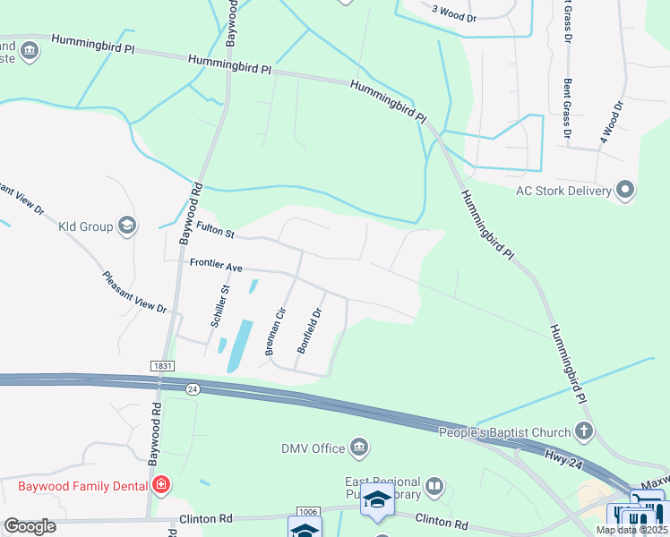 map of restaurants, bars, coffee shops, grocery stores, and more near 4232 Fulton Street in Fayetteville