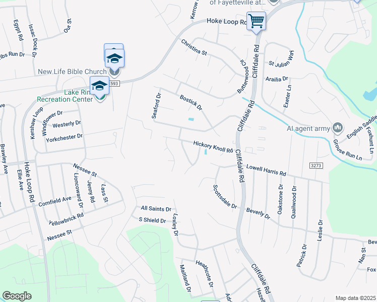 map of restaurants, bars, coffee shops, grocery stores, and more near 1817 Cozy Branch Road in Fayetteville