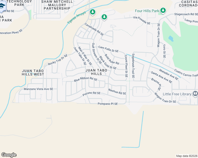 map of restaurants, bars, coffee shops, grocery stores, and more near 2000 Fraser Drive Southeast in Albuquerque