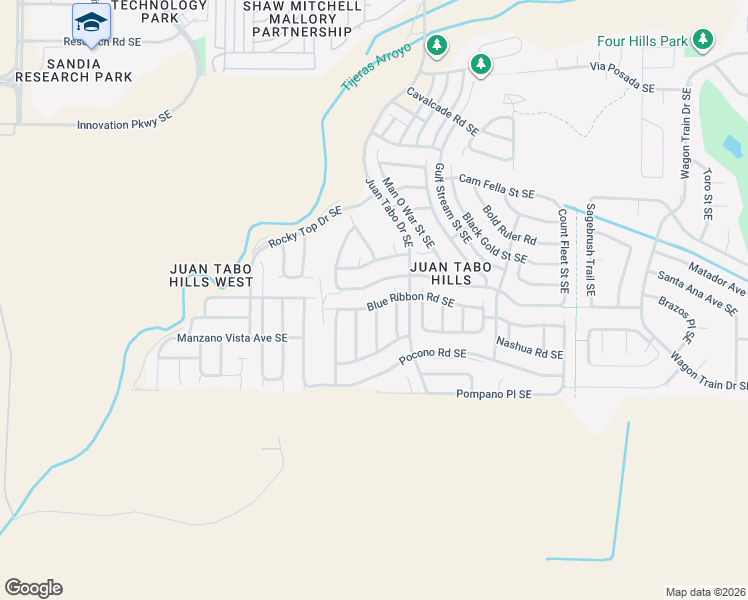 map of restaurants, bars, coffee shops, grocery stores, and more near 2000 Pleasanton Drive Southeast in Albuquerque