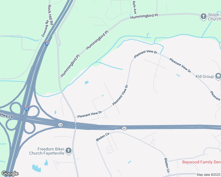map of restaurants, bars, coffee shops, grocery stores, and more near 526 Kivett Court in Fayetteville