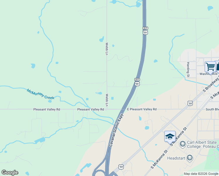 map of restaurants, bars, coffee shops, grocery stores, and more near 825 Webb Lane in Poteau