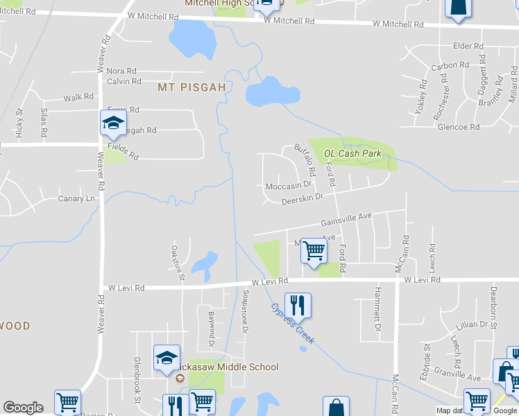 map of restaurants, bars, coffee shops, grocery stores, and more near 3732 Deerskin Cove in Memphis