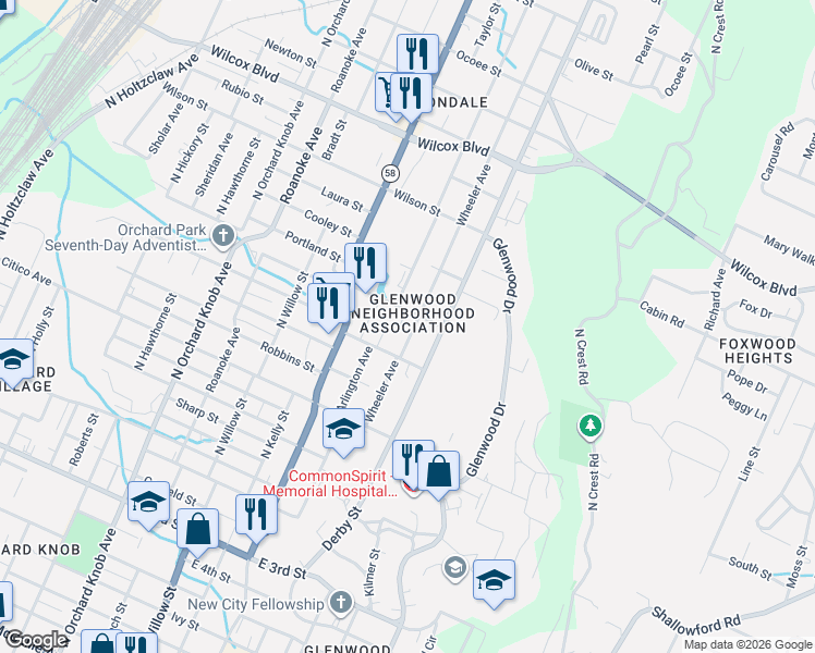 map of restaurants, bars, coffee shops, grocery stores, and more near 902 Arlington Avenue in Chattanooga