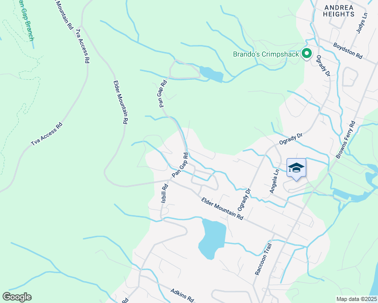 map of restaurants, bars, coffee shops, grocery stores, and more near 618 Pan Gap Road in Chattanooga