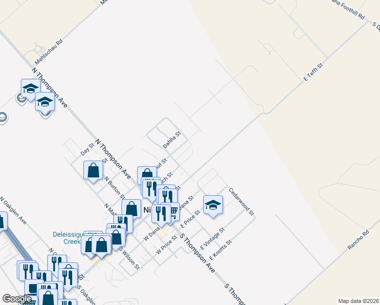 map of restaurants, bars, coffee shops, grocery stores, and more near 239 East Branch Street in Nipomo