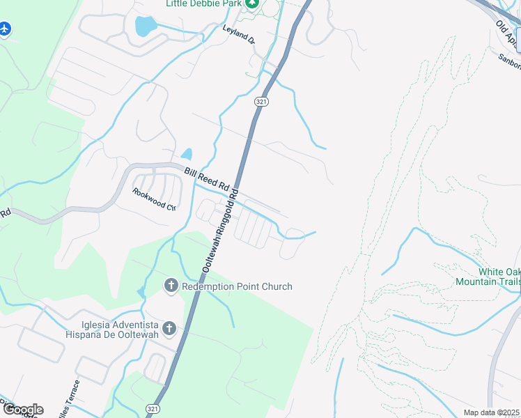 map of restaurants, bars, coffee shops, grocery stores, and more near 9686 Mulberry Gap Way in Collegedale