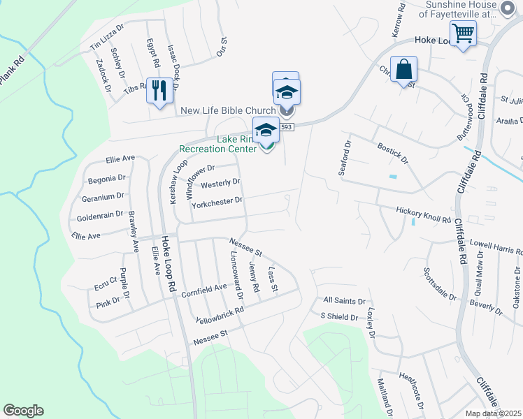 map of restaurants, bars, coffee shops, grocery stores, and more near 1324 Kershaw Loop in Fayetteville