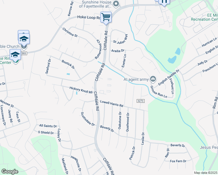 map of restaurants, bars, coffee shops, grocery stores, and more near 961 Kingscote Drive in Fayetteville