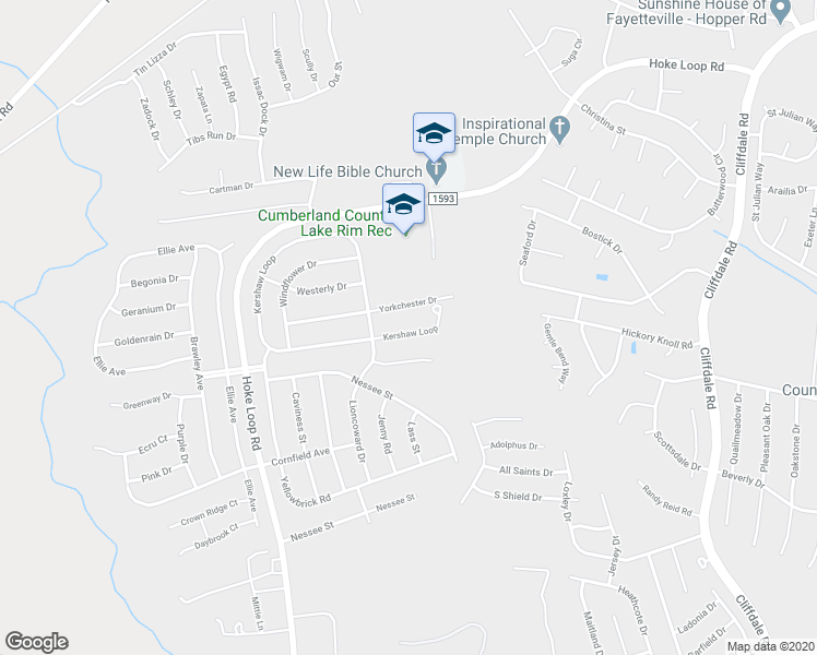 map of restaurants, bars, coffee shops, grocery stores, and more near 1320 Kershaw Loop in Fayetteville