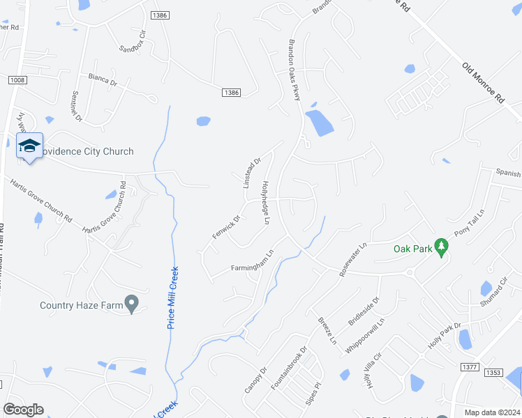 map of restaurants, bars, coffee shops, grocery stores, and more near 2002 Hollyhedge Lane in Indian Trail