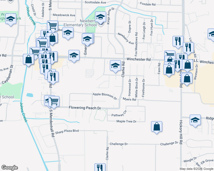 map of restaurants, bars, coffee shops, grocery stores, and more near 3708 Wax Myrtle Drive in Memphis