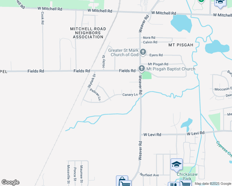 map of restaurants, bars, coffee shops, grocery stores, and more near 3701 Canary Cove West in Memphis