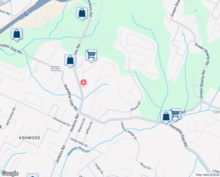 map of restaurants, bars, coffee shops, grocery stores, and more near 8174 Coventry Lane in Chattanooga